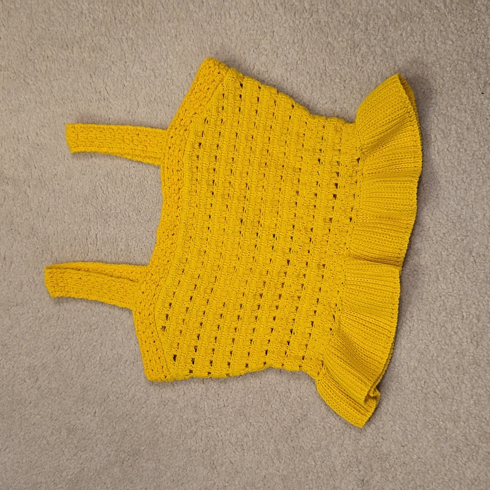 Yellow Knit Peplum Tank